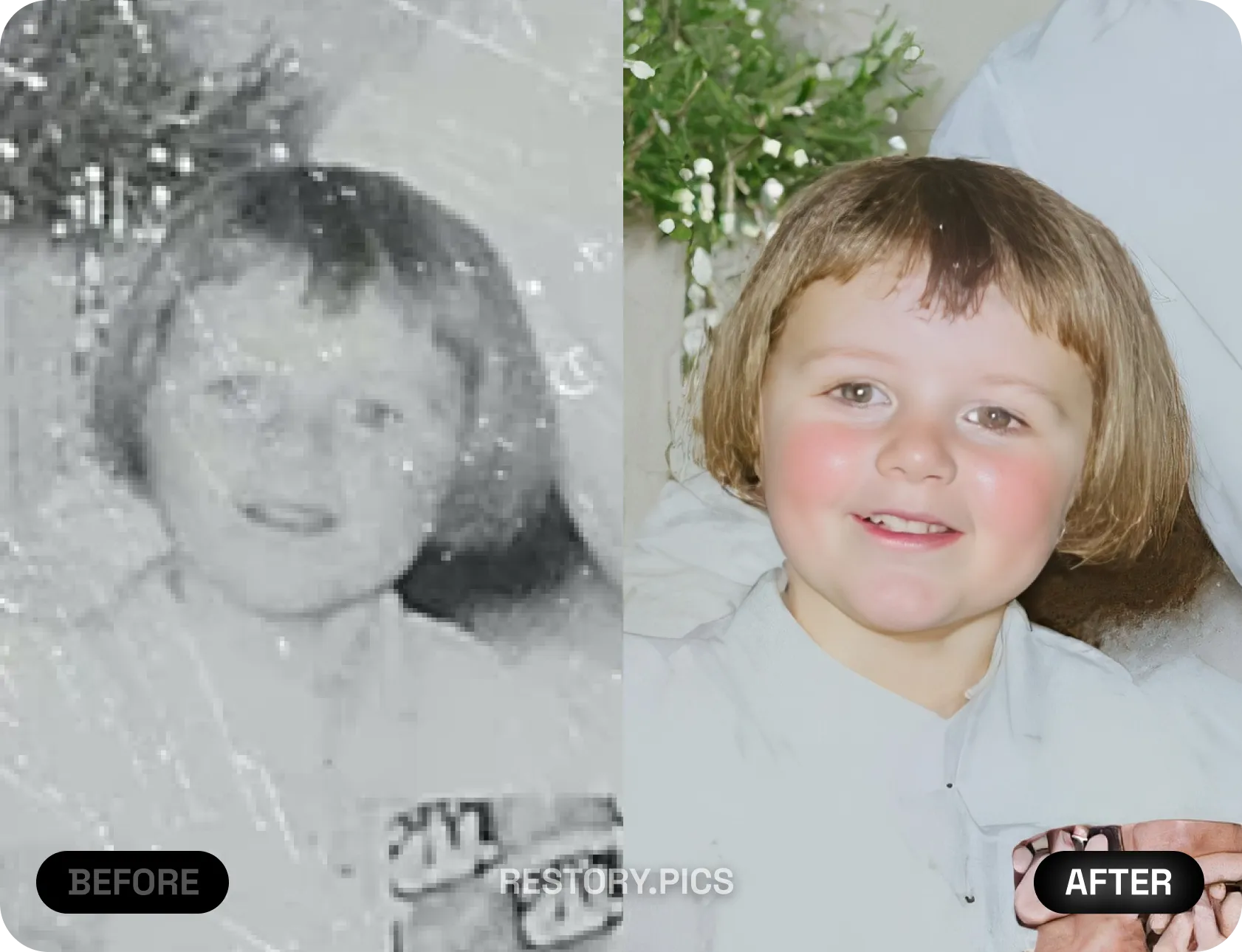 Old family photo restoration - AI-powered damage repair and enhancement
